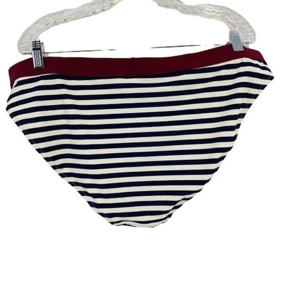 Old Navy Bralette Swim Bikini Navy Burgundy Stripe Womens XXL - Picture 9 of 12